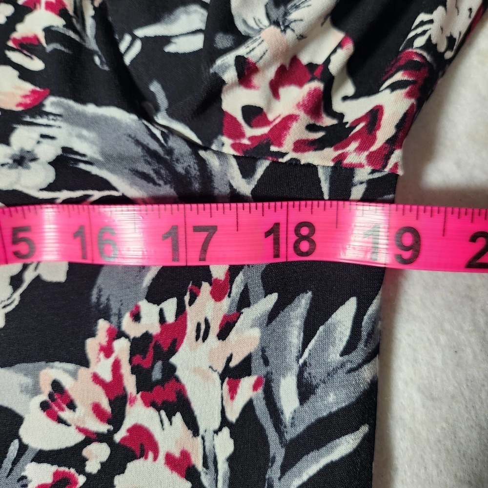 White House black market top blouse floral long sleeve sz S - Picture 8 of 9
